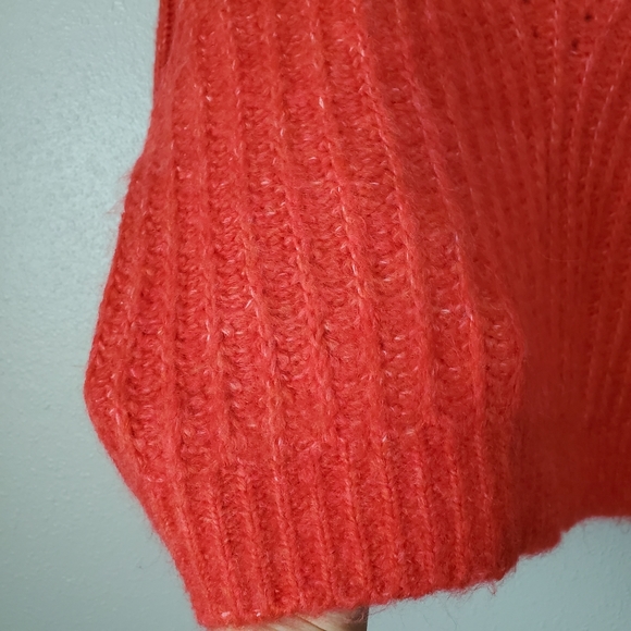 Free People Red Hot Carter Knit Pullover Balloon Sleeve Sweater Top Womens M - Picture 11 of 13